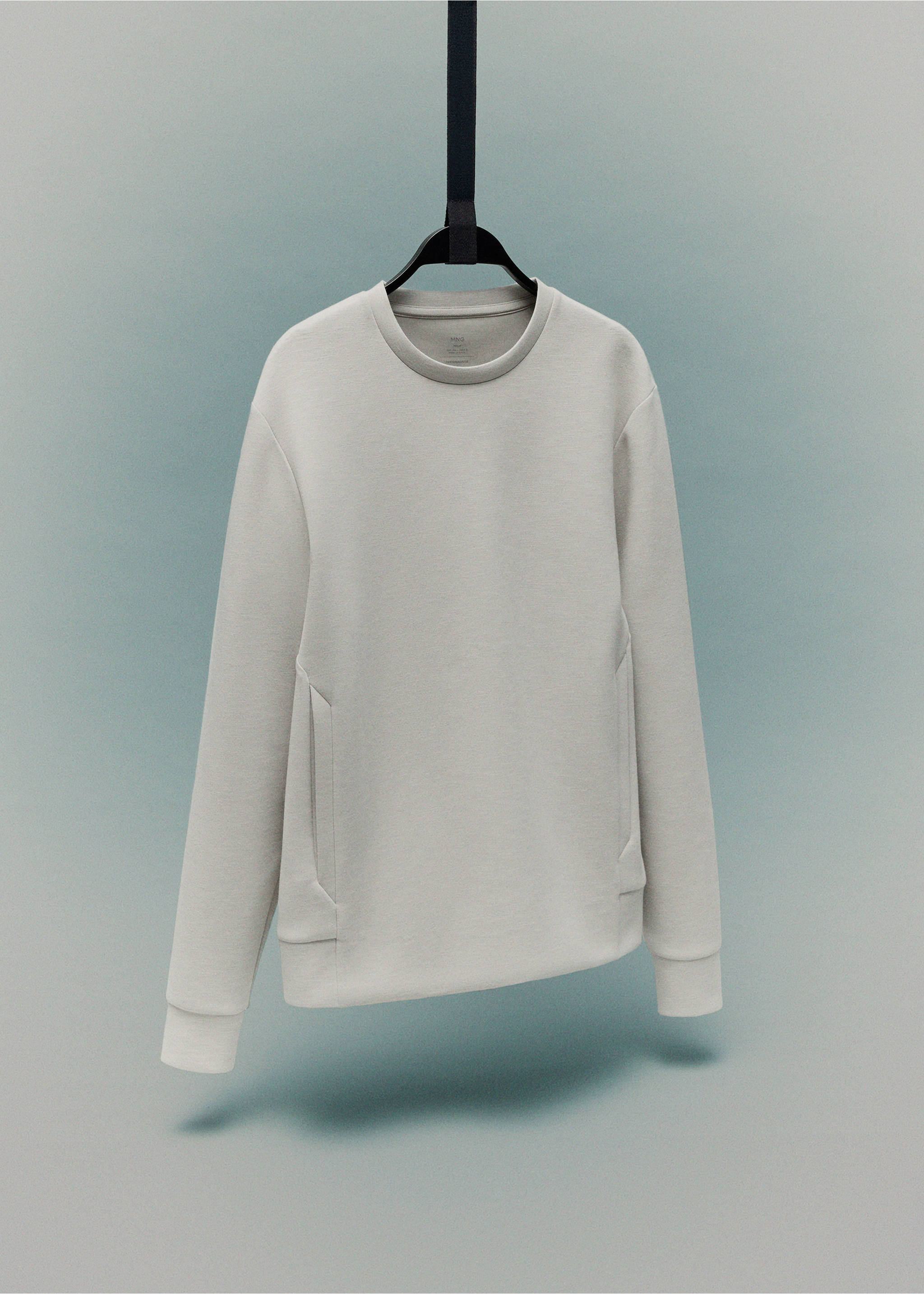 Regular-fit Thermolite® sweatshirt with pocket - Details of the article 9, Ice Grey. Ref: 17015980-00.