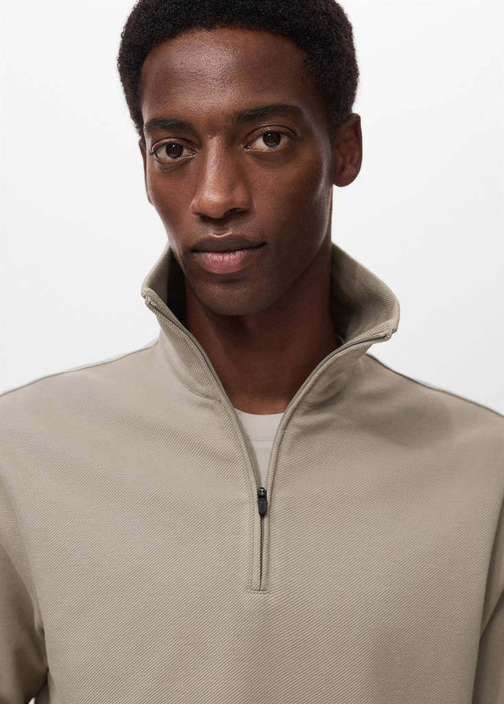 Regular-fit technical zip-up sweatshirt — Light/Pastel Grey