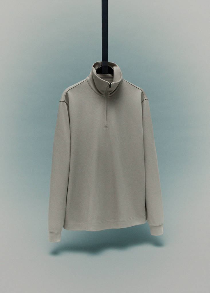 Regular-fit technical zip-up sweatshirt — Light/Pastel Grey
