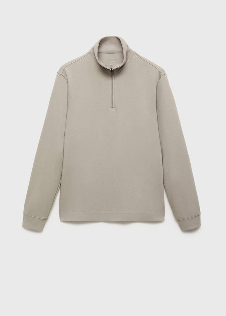 Regular-fit technical zip-up sweatshirt — Light/Pastel Grey