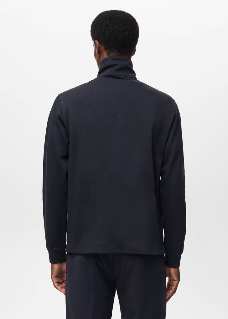Regular-fit technical zip-up sweatshirt — Navy