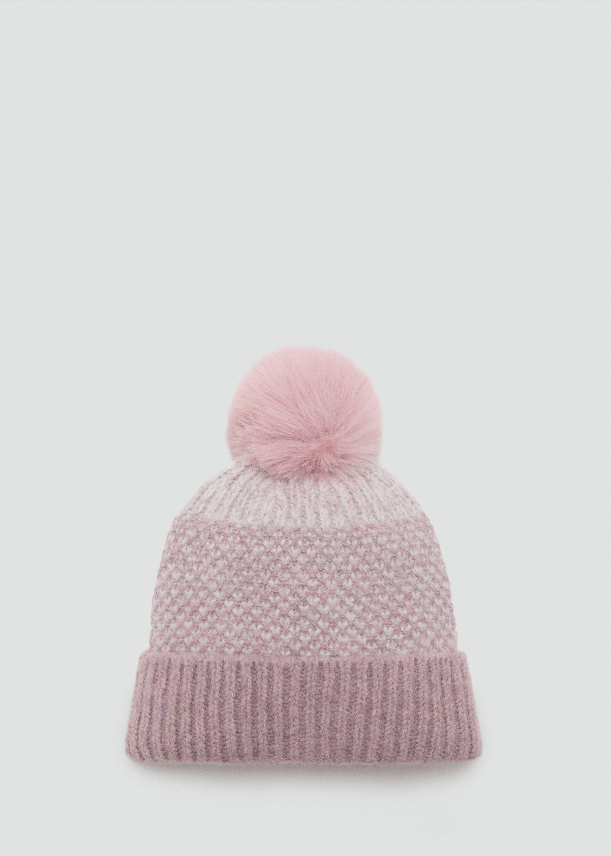 Gorro punto borla - Artículo sin modelo, Rosa palo. Ref: 17015984-00.