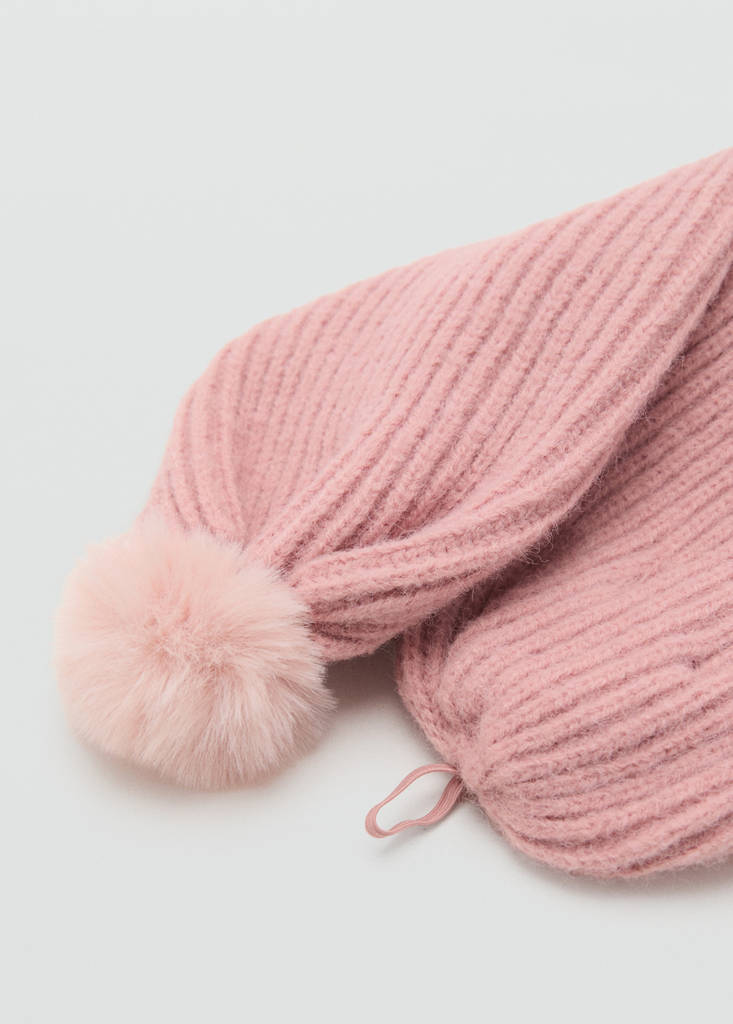 Knitted scarf with tassel — Pale Pink