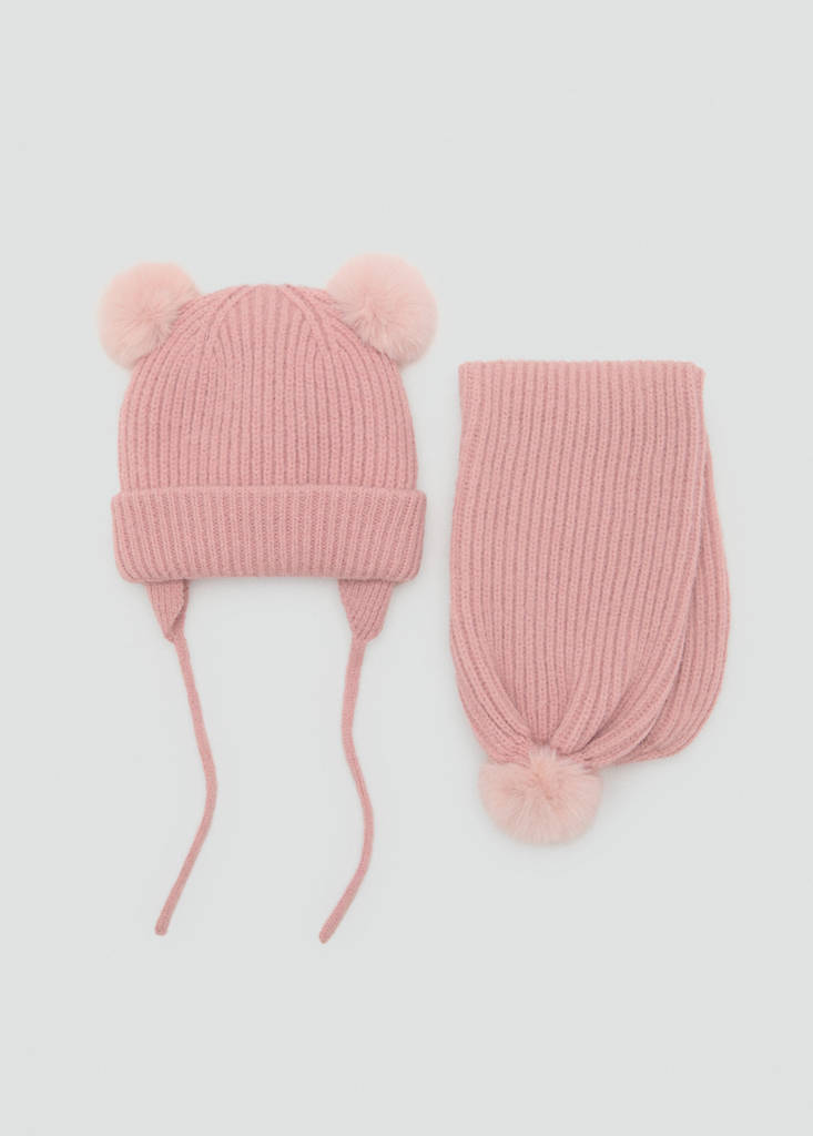 Knitted scarf with tassel — Pale Pink