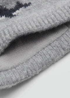 Knitted scarf with whale — Grey 2