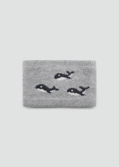 Knitted scarf with whale — Grey 1