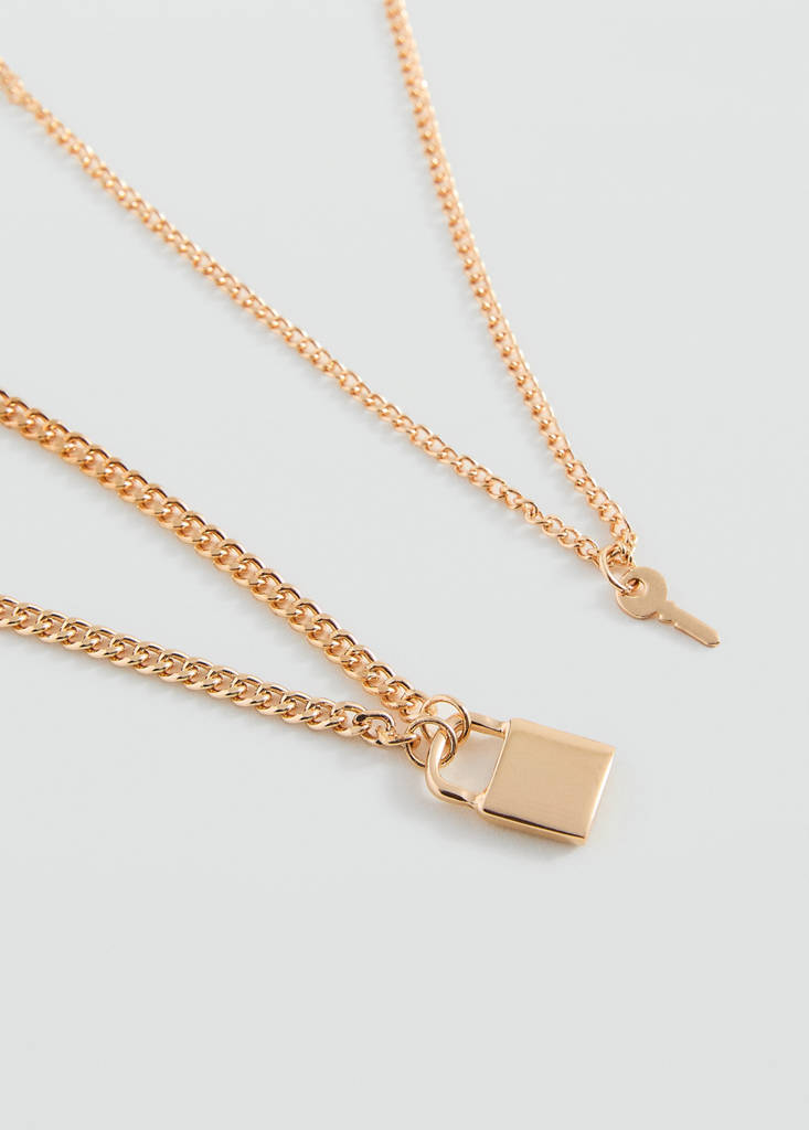 Padlock chain necklace — Gold