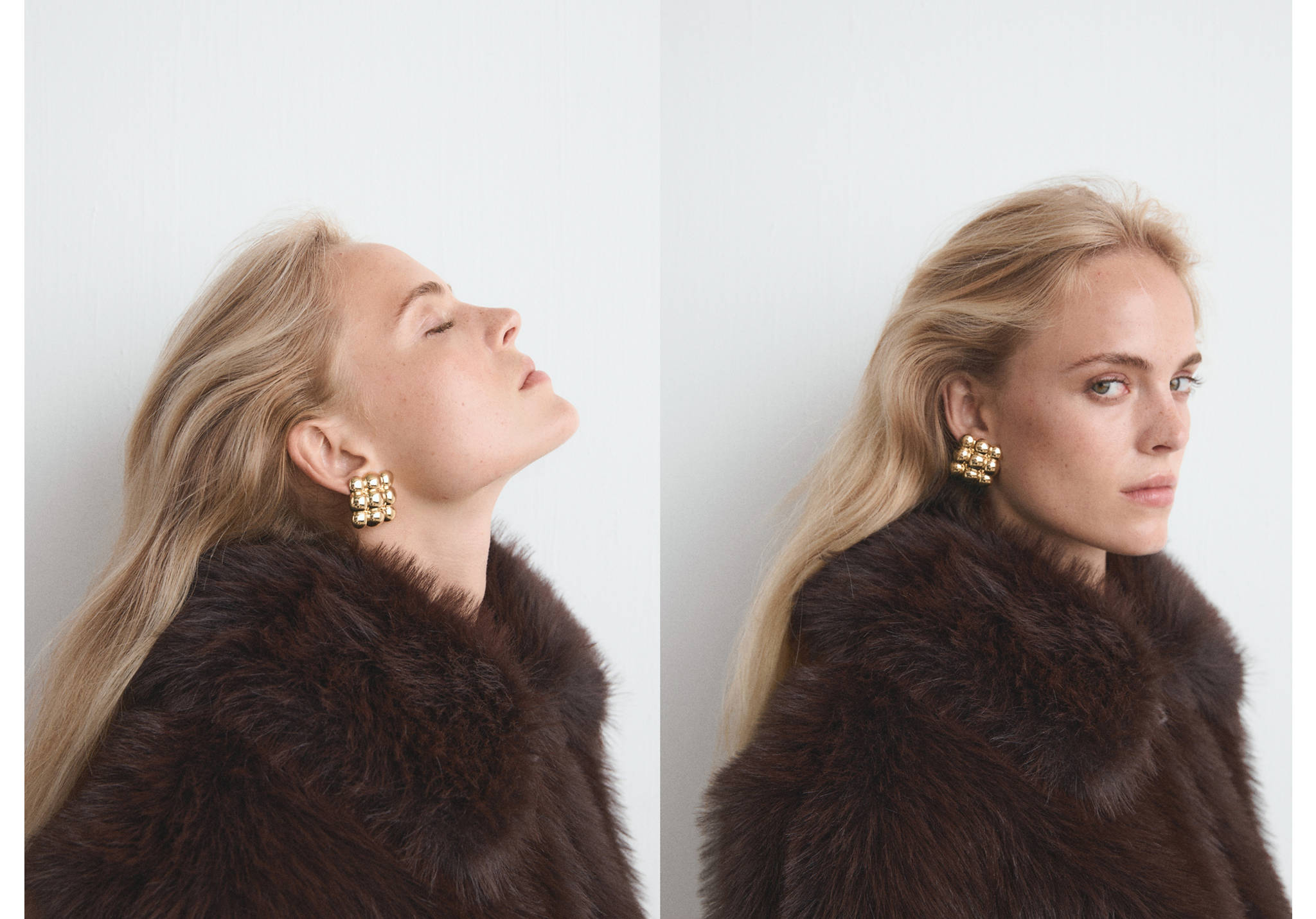 Embossed square earrings - Panoramic plane