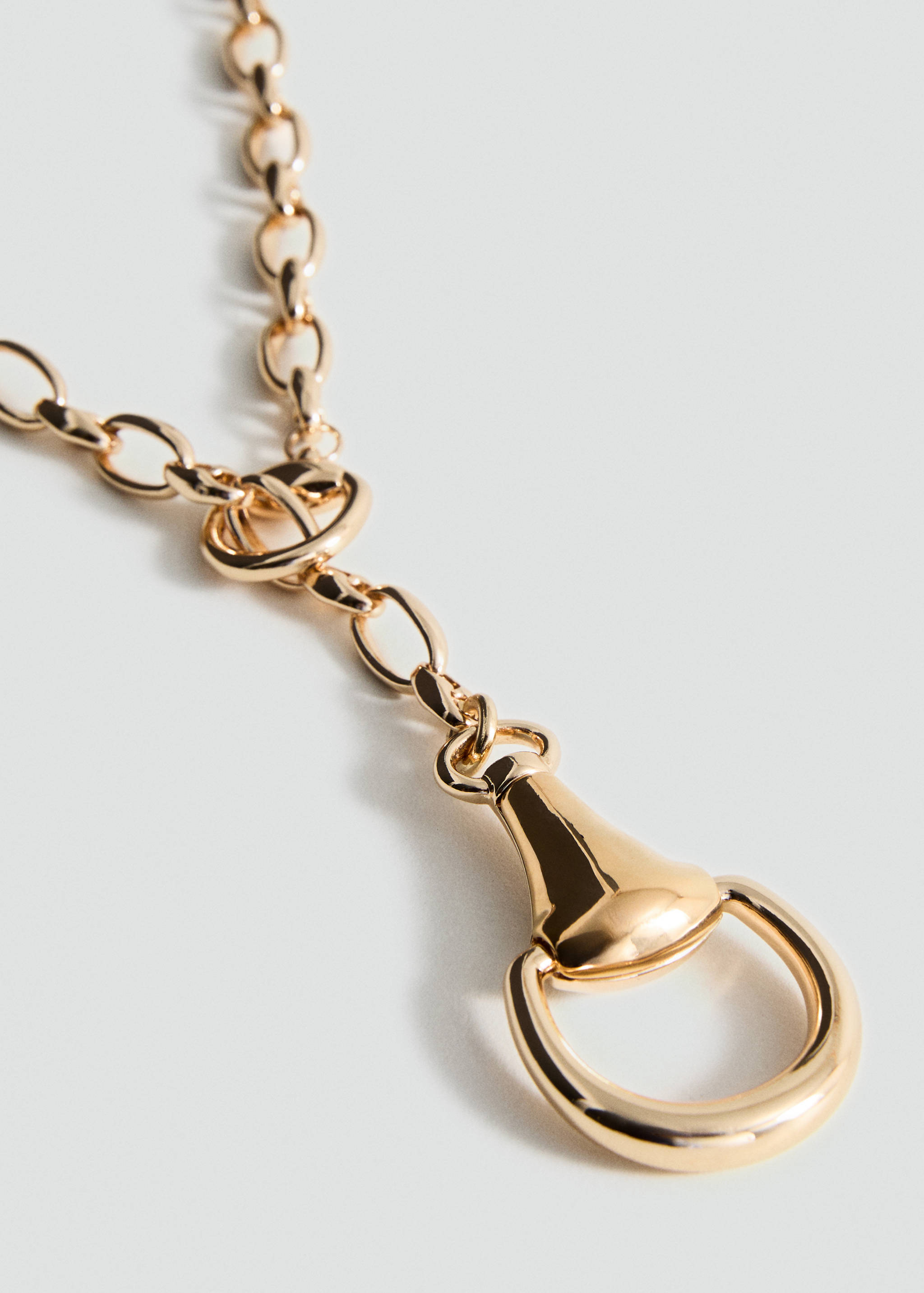 Metallic beaded pendant collar - Medium plane