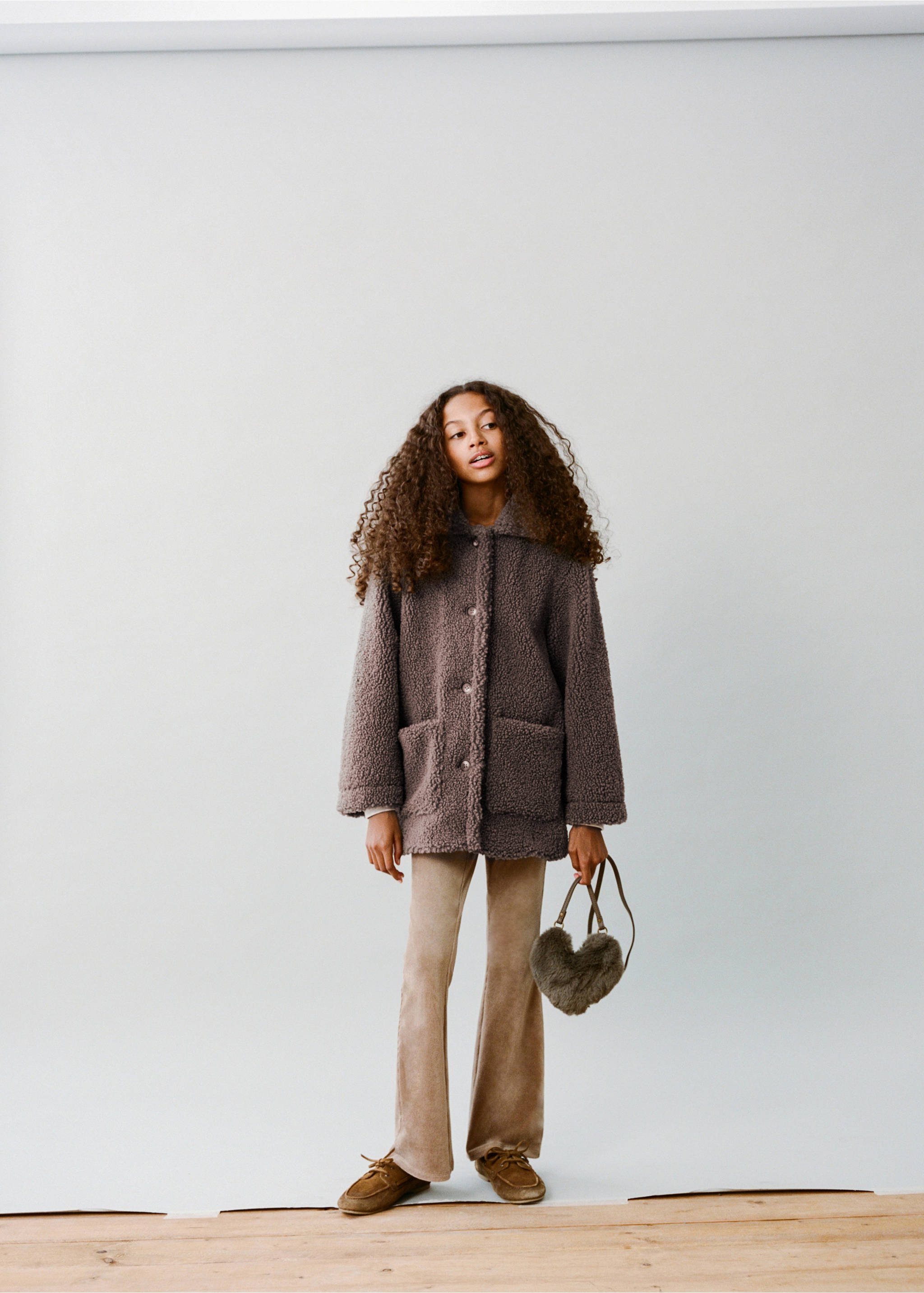 羊毛皮效果大衣 - null, 褐色. Ref: 17016331-00.