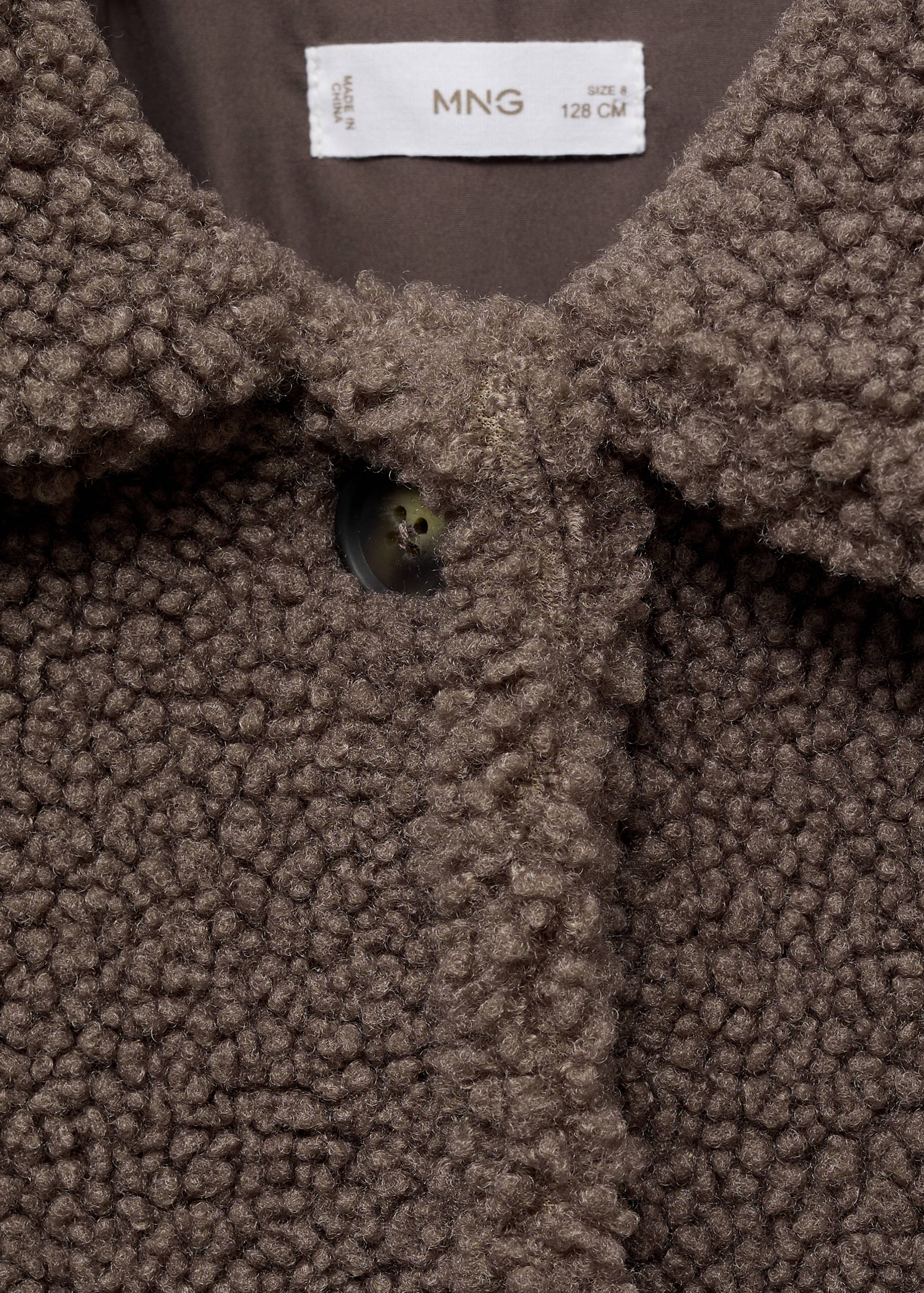 羊毛皮效果大衣 - null