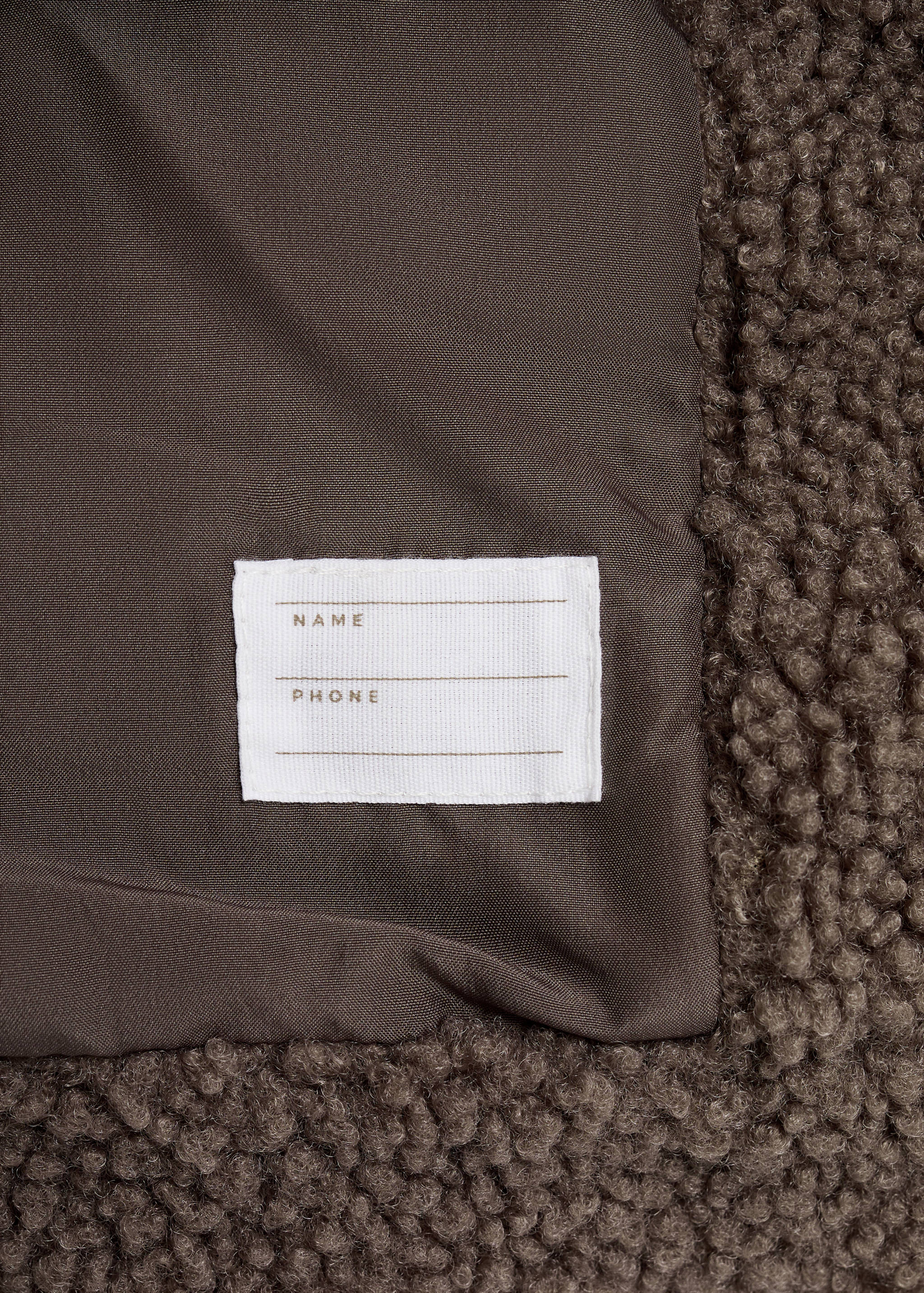 羊毛皮效果大衣 - null