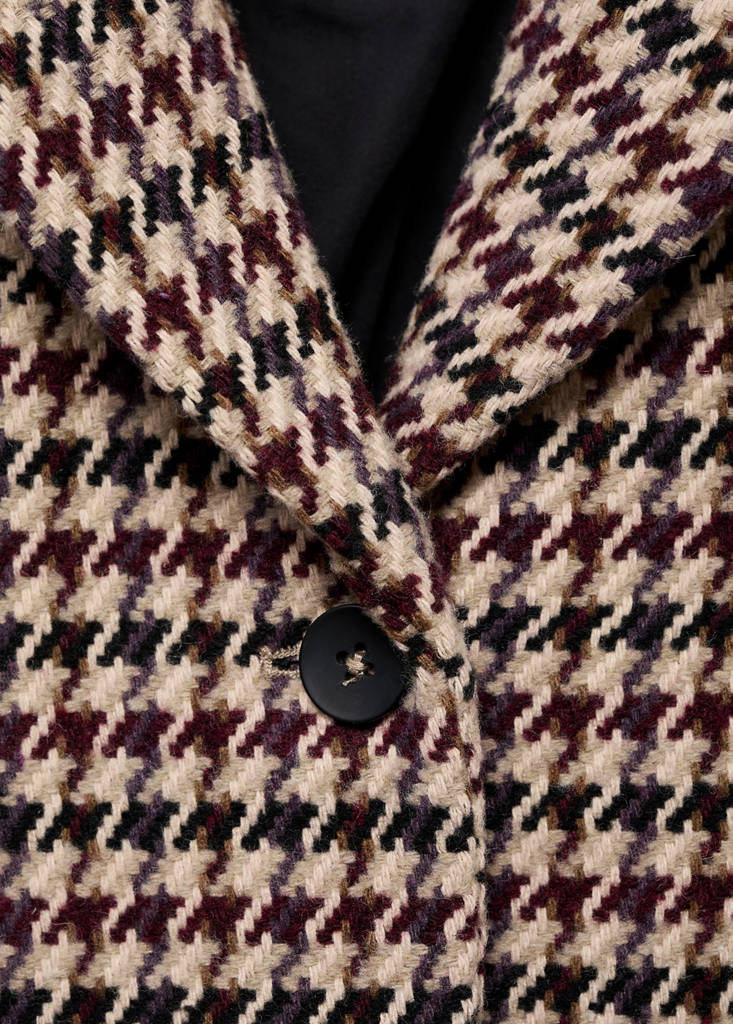 Houndstooth coat — Wine