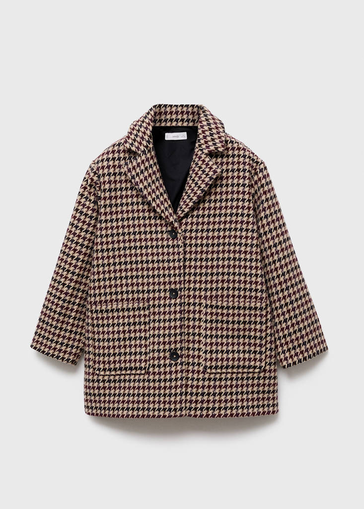 Houndstooth coat — Wine