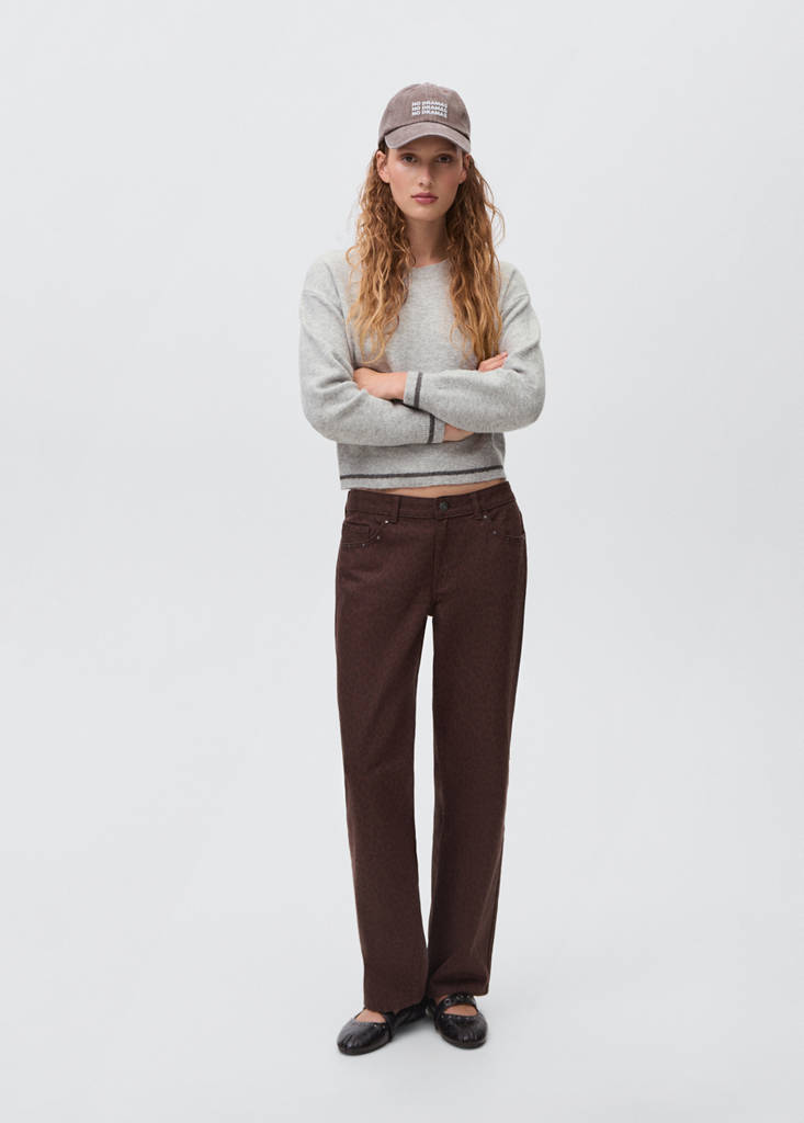 Knit embroidered sweater — Light Heather Grey
