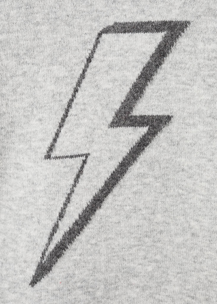 Knit embroidered sweater — Light Heather Grey