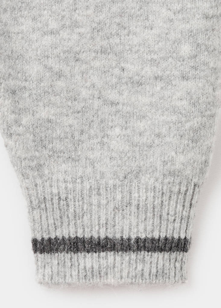 Knit embroidered sweater — Light Heather Grey