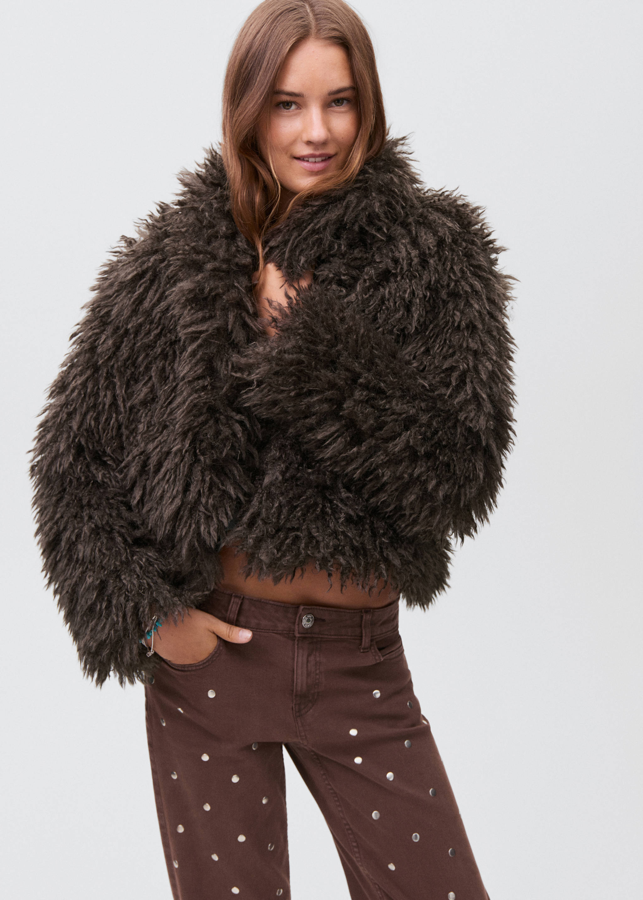 Short faux-fur coat - Medium plane