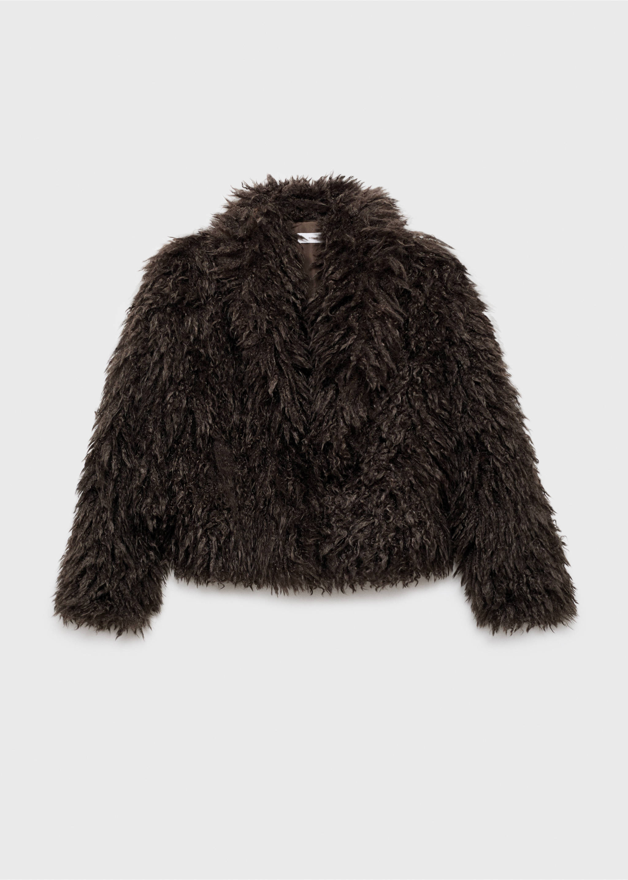 Short faux-fur coat - Article without model, Brown. Ref: 17016337-00.