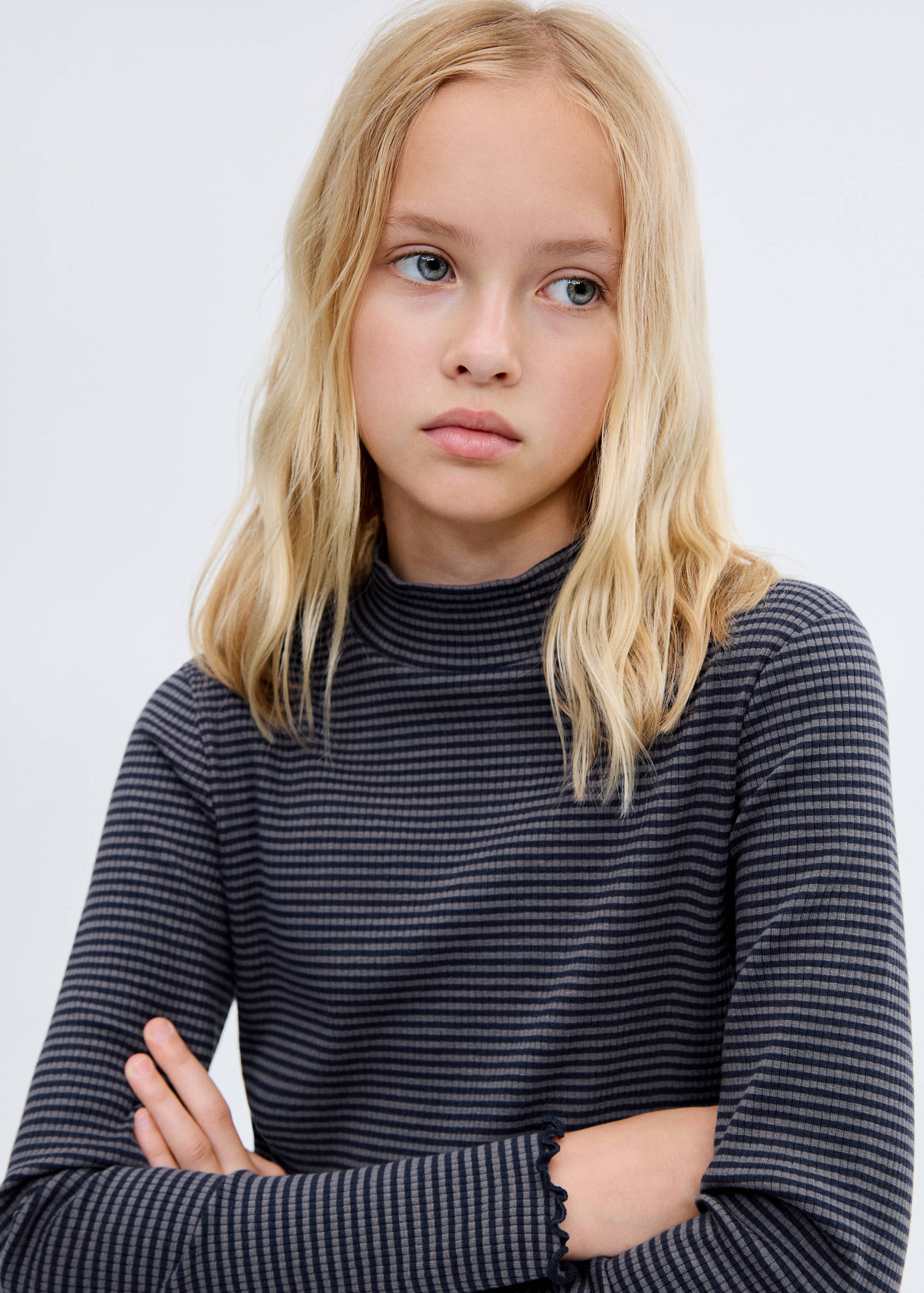 Scalloped hem striped t-shirt - Medium plane