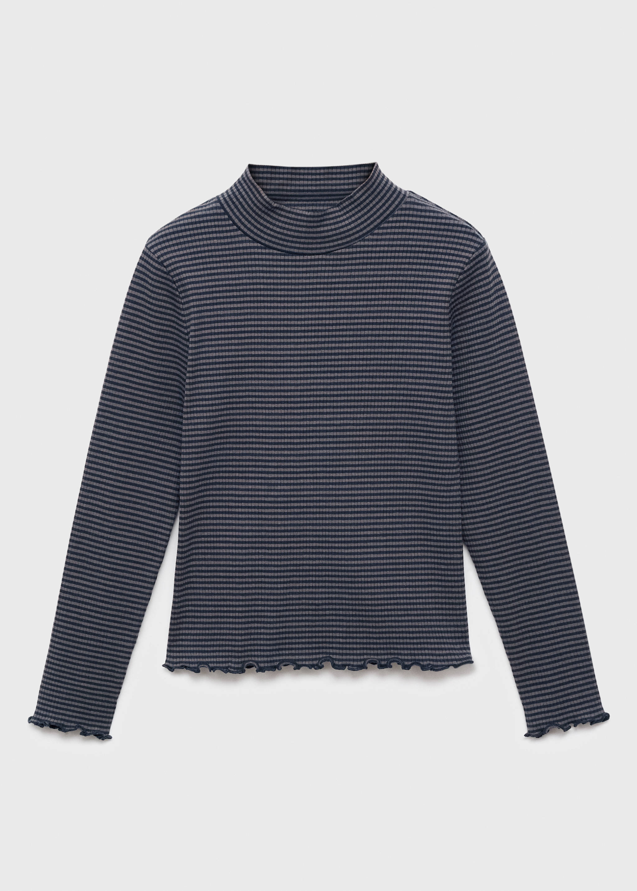 Scalloped hem striped t-shirt - Article without model