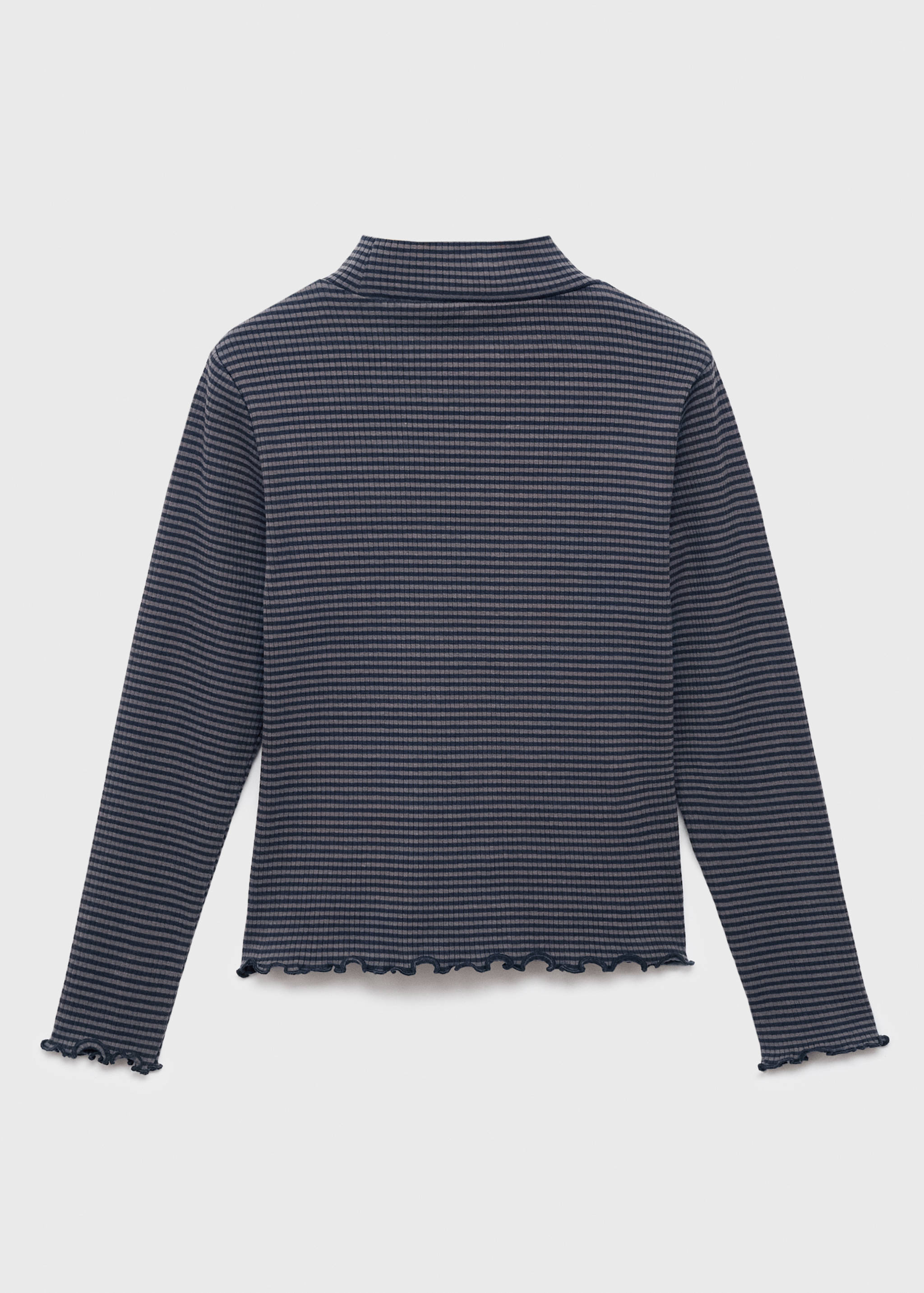 Scalloped hem striped t-shirt - Reverse of the article