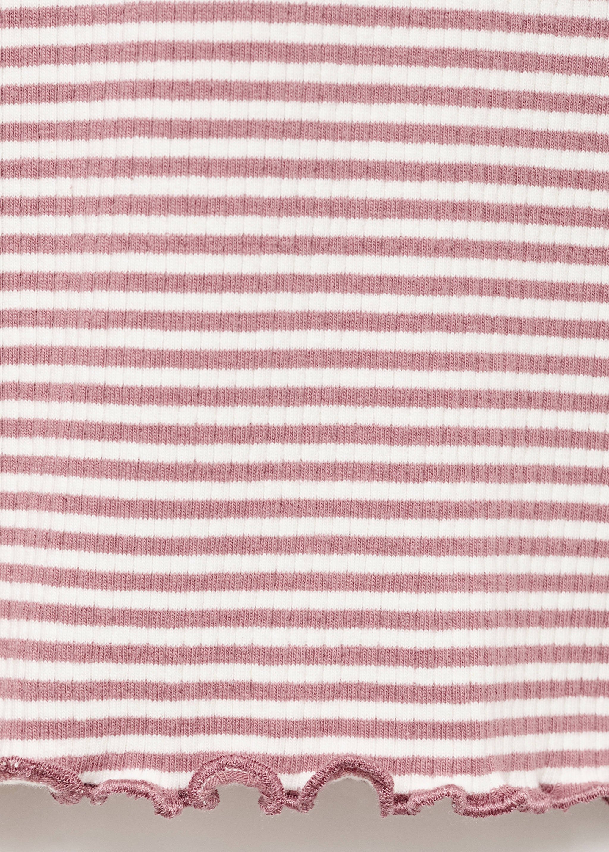 Scalloped hem striped t-shirt - Details of the article 0