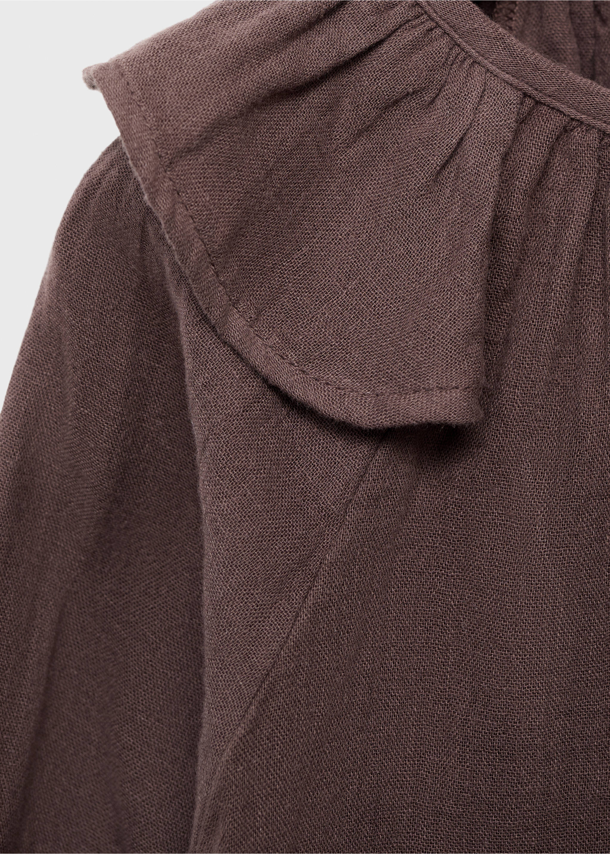 Blusa bordada volantes - Detalle del artículo 8, Marrón. Ref: 17016340-00.