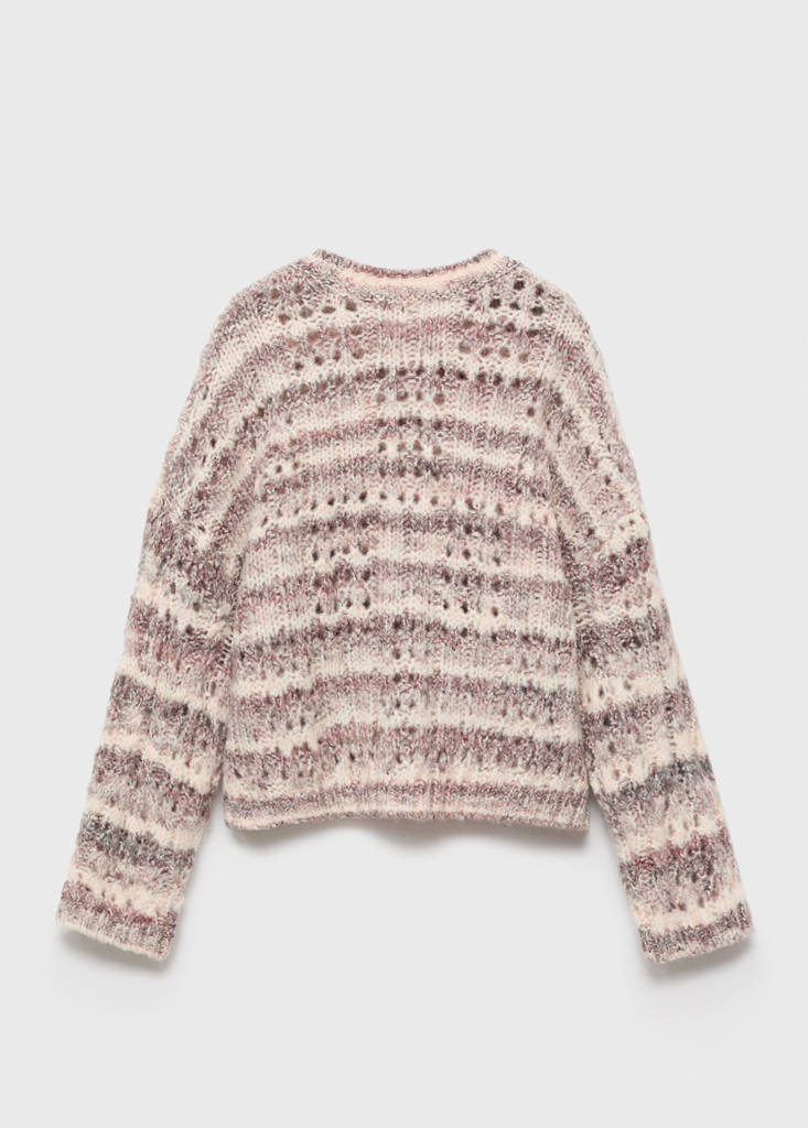Marbled knitted sweater — Wine