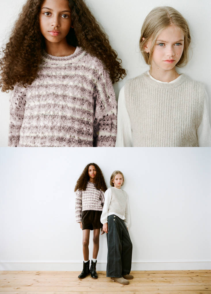 Marbled knitted sweater — Wine