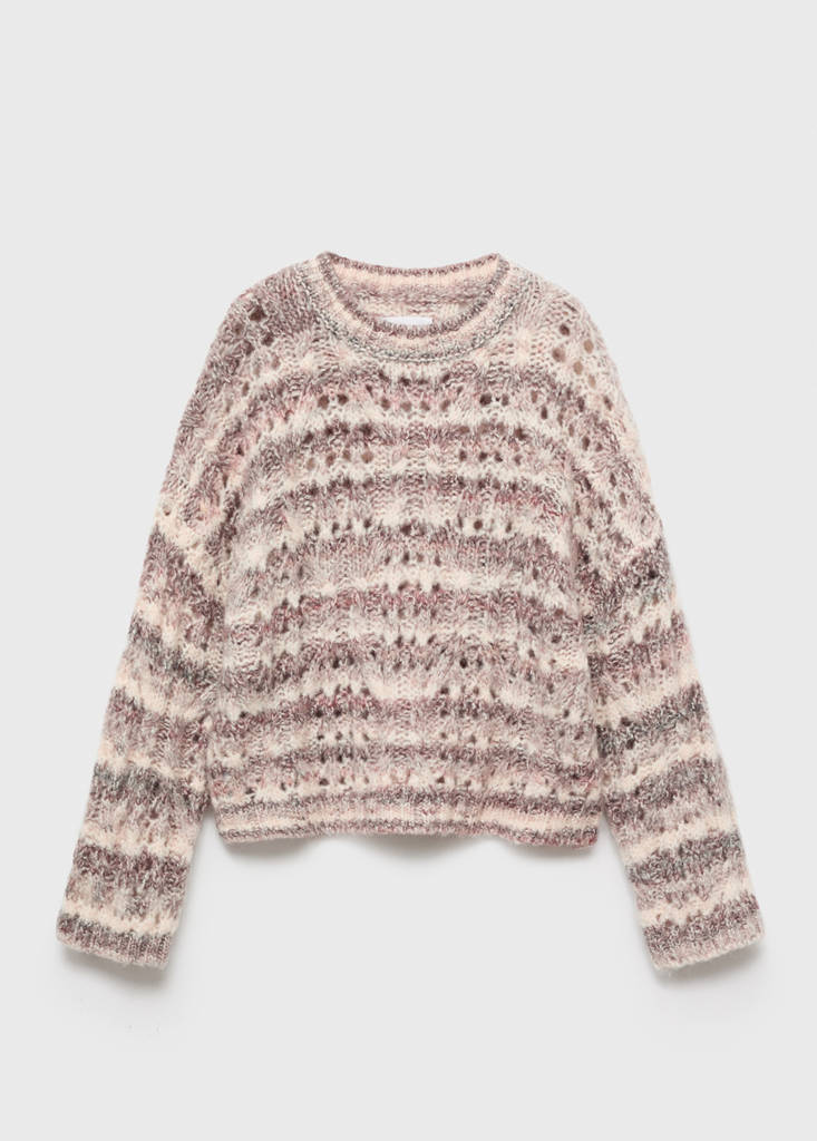 Marbled knitted sweater — Wine