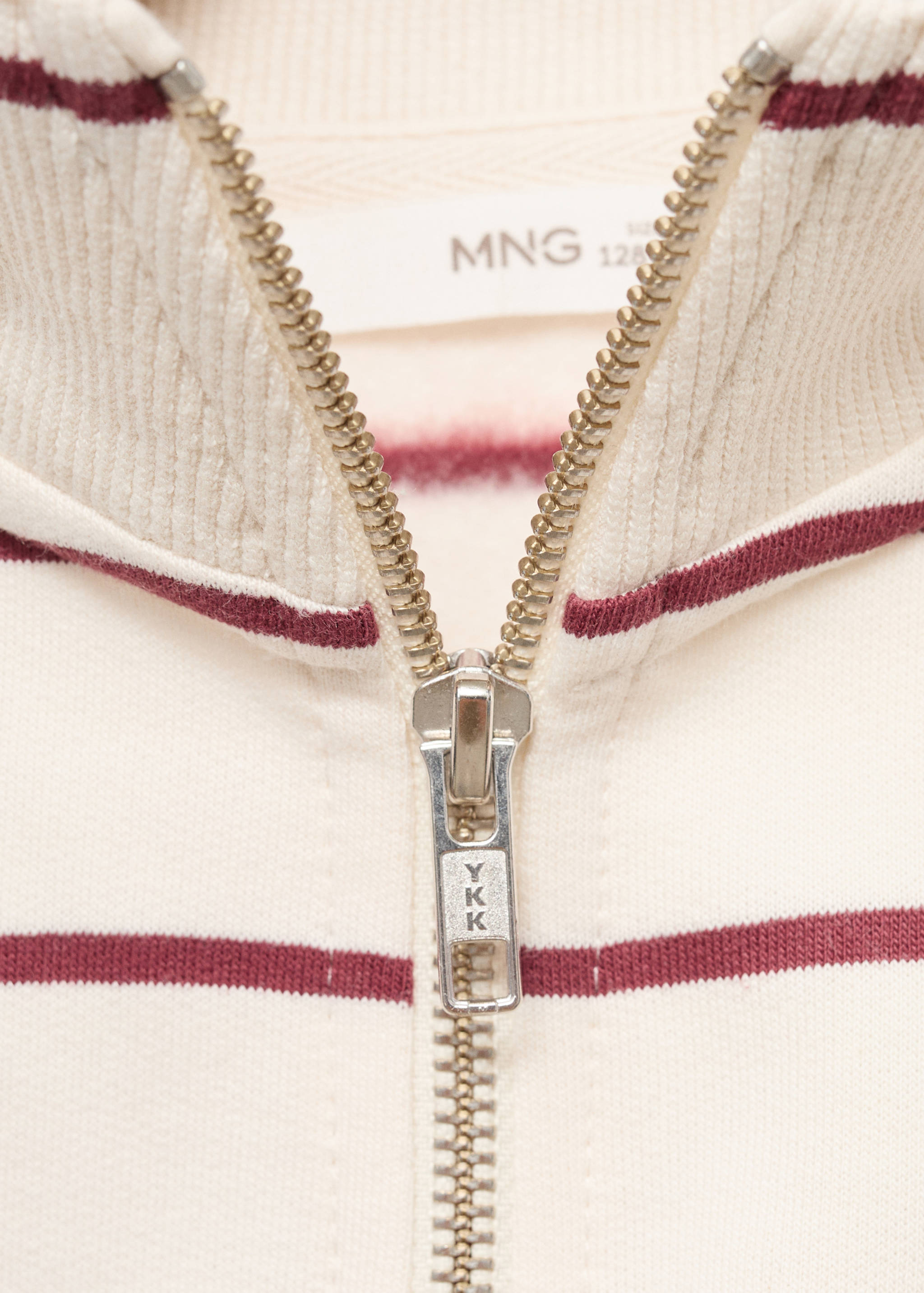 Striped sweatshirt with printed slogan - Details of the article 8