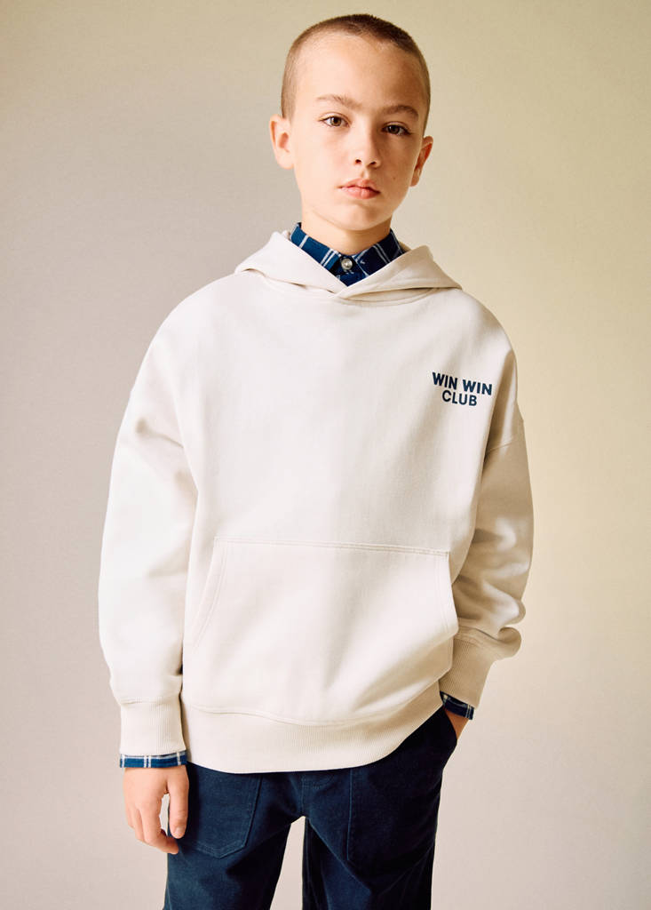 Printed cotton sweatshirt — Ice Grey