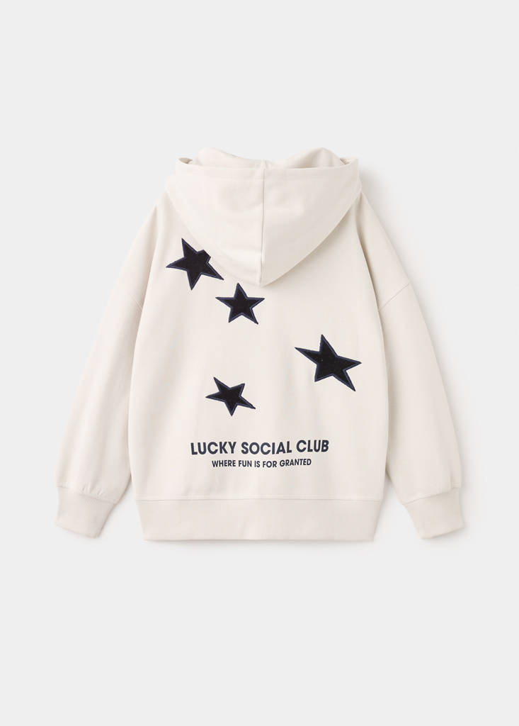 Printed cotton sweatshirt — Ice Grey