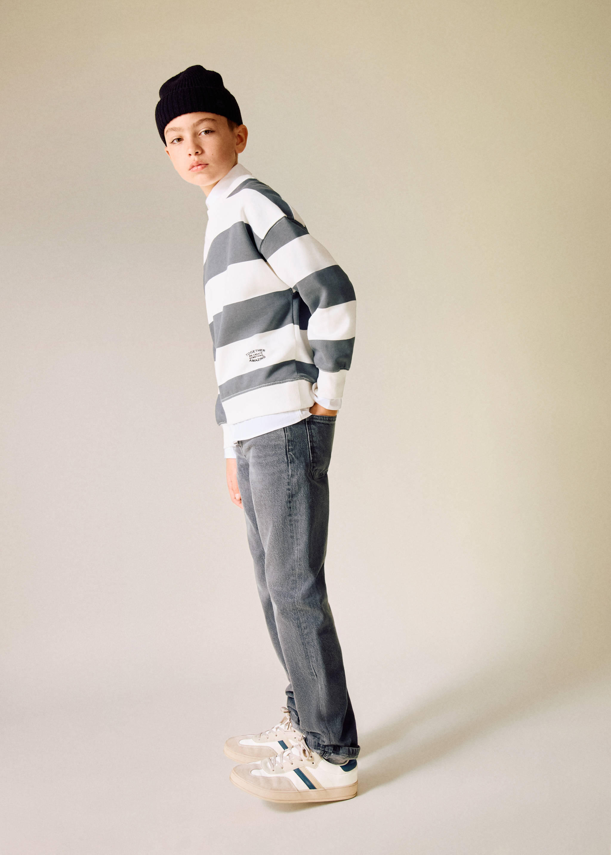 Striped cotton-blend sweatshirt - General plane