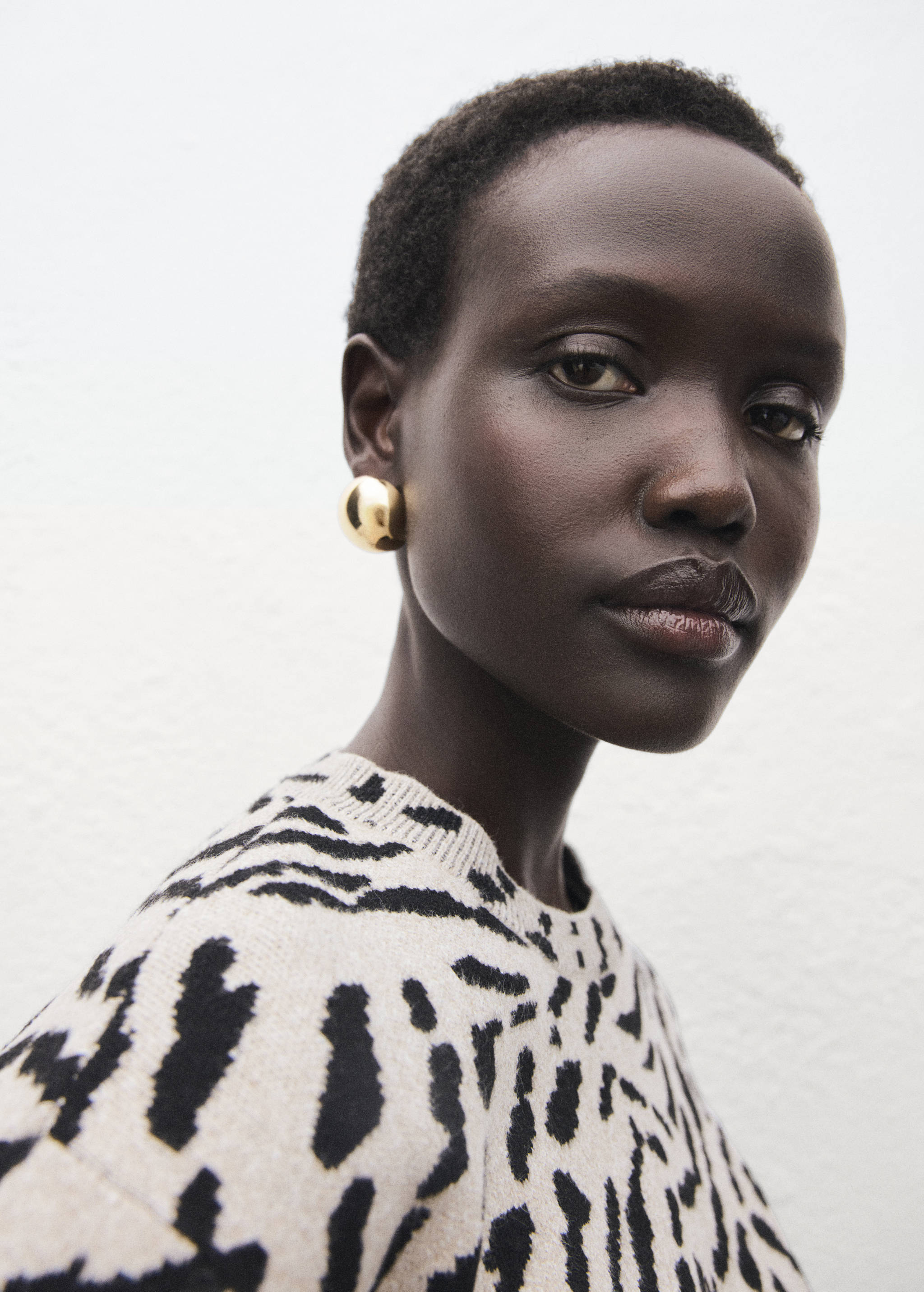 Animal-print knitted sweater - Details of the article 1