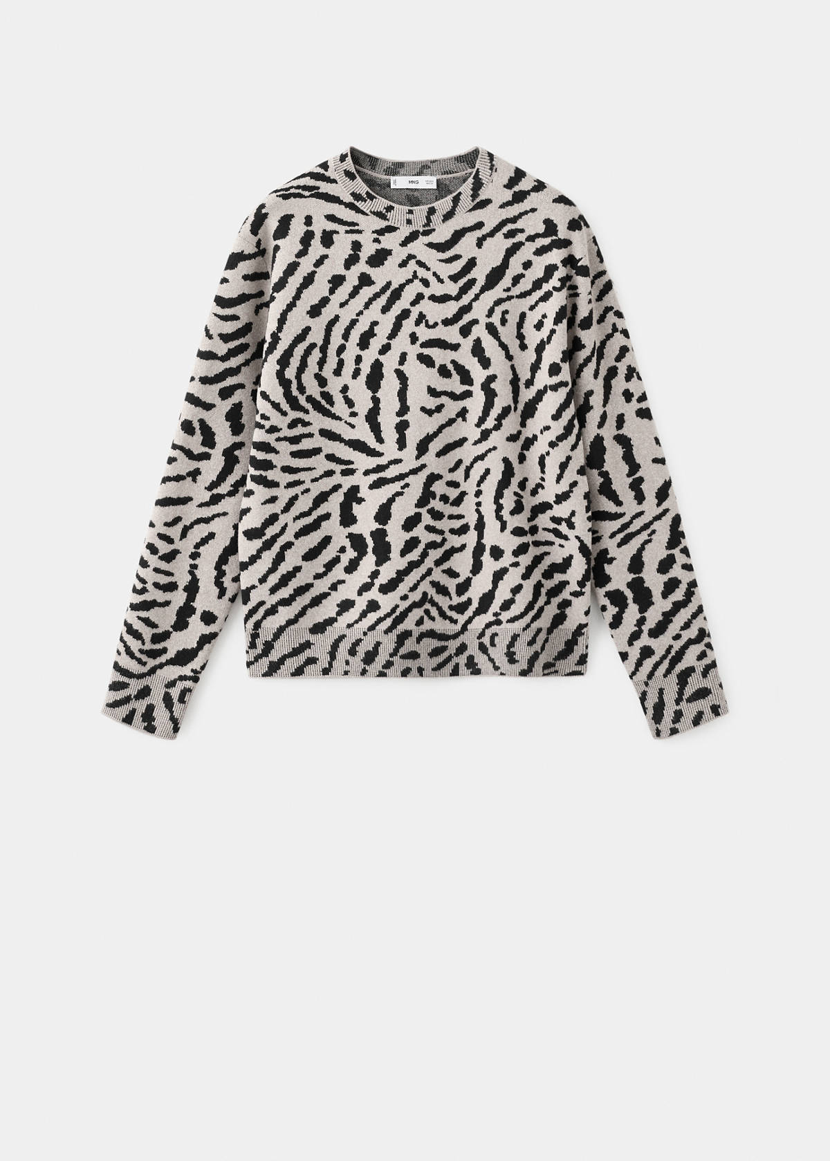 Animal-print knitted sweater — Medium Brown