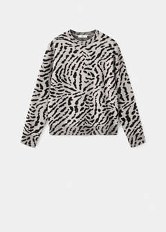 Animal-print knitted sweater — Medium Brown 6