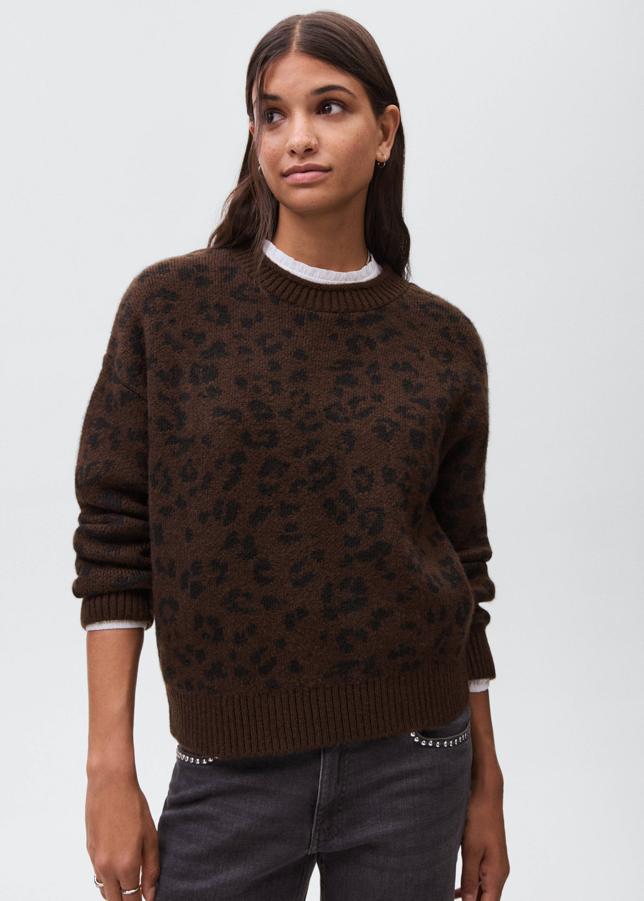 Leopard pattern sweater - Medium plane
