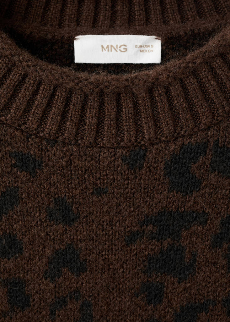 Leopard pattern sweater — Brown