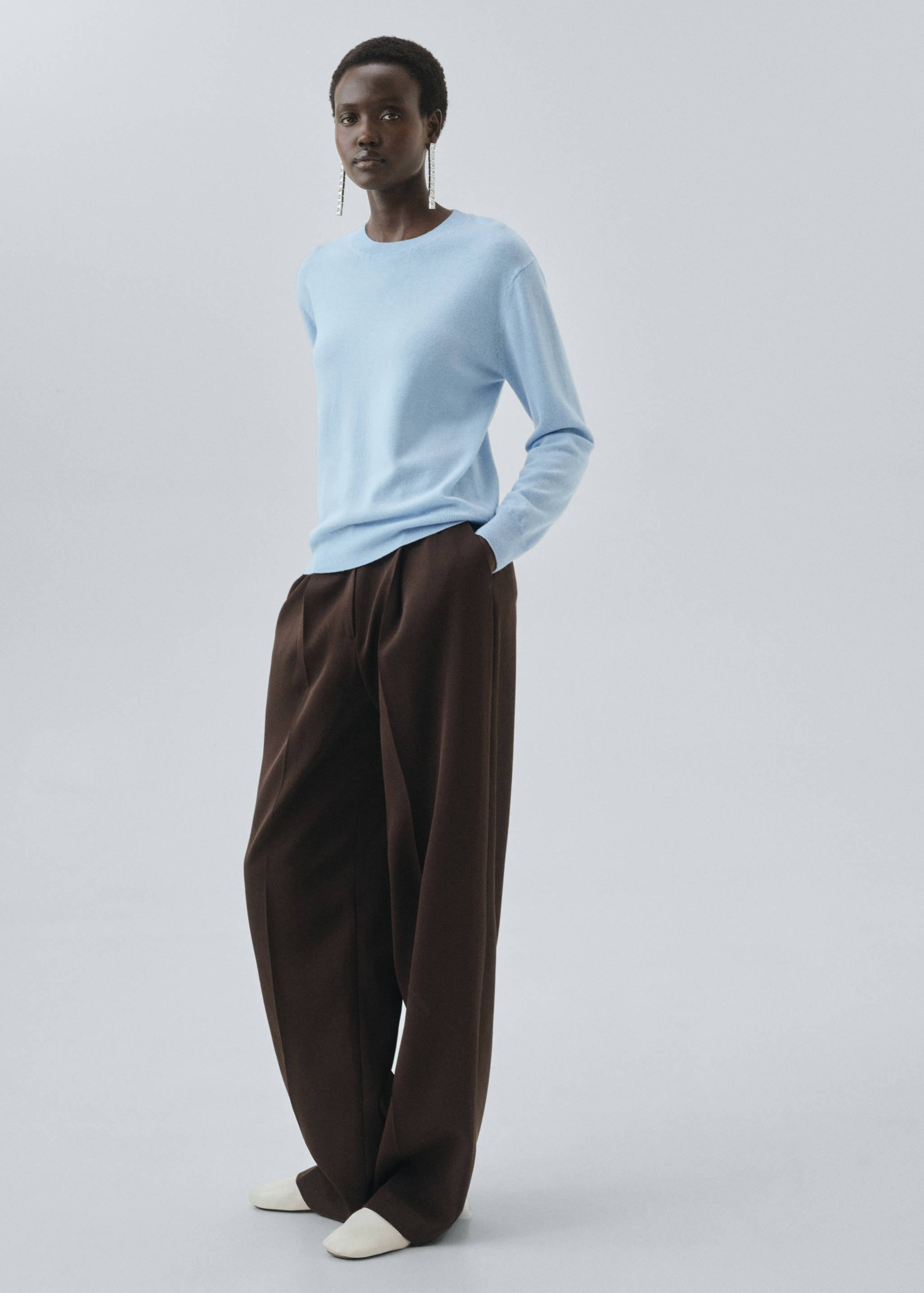 Camisola de malha fina de 100% lã - Plano geral