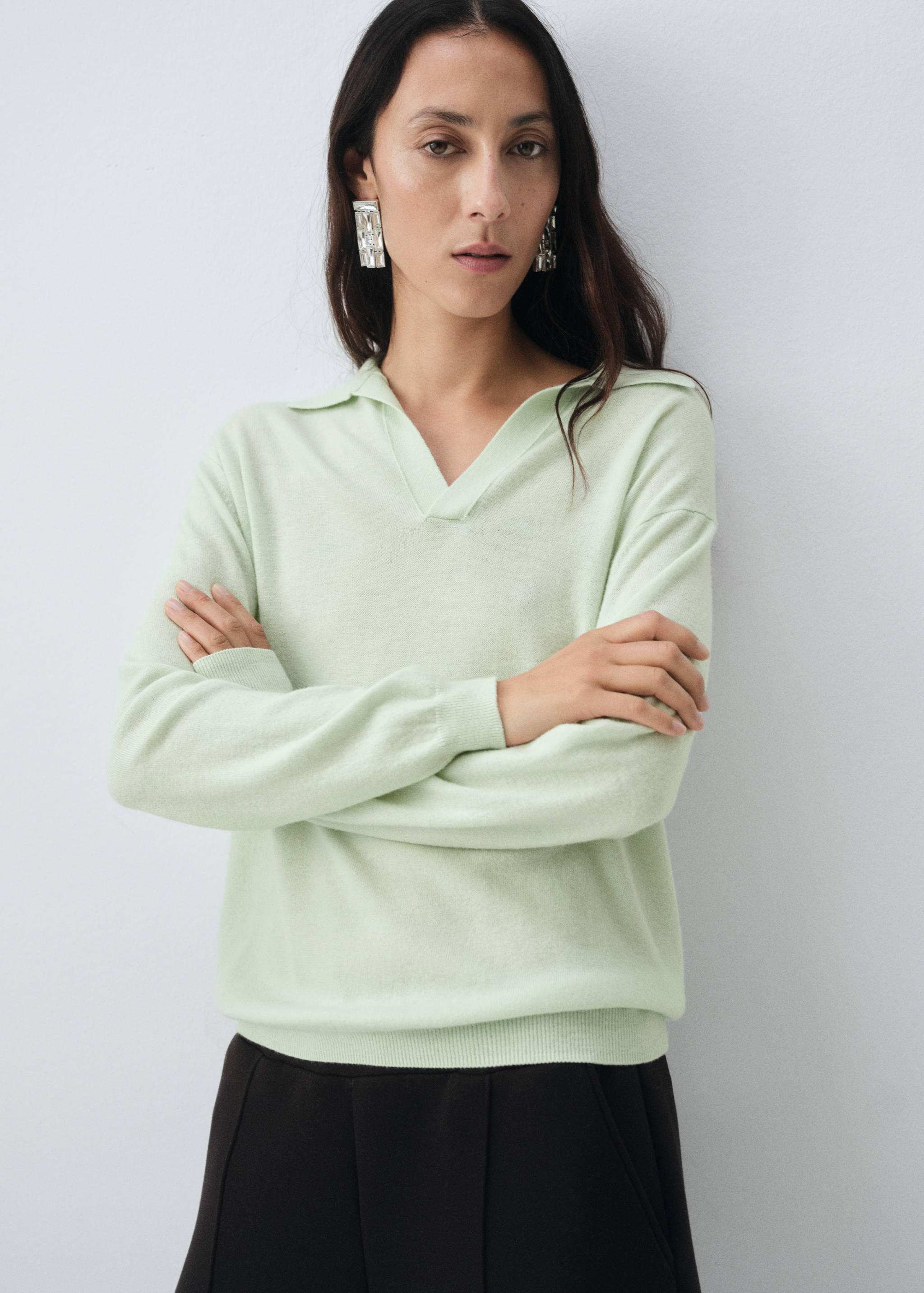 100% wool polo-neck sweater - Details of the article 1