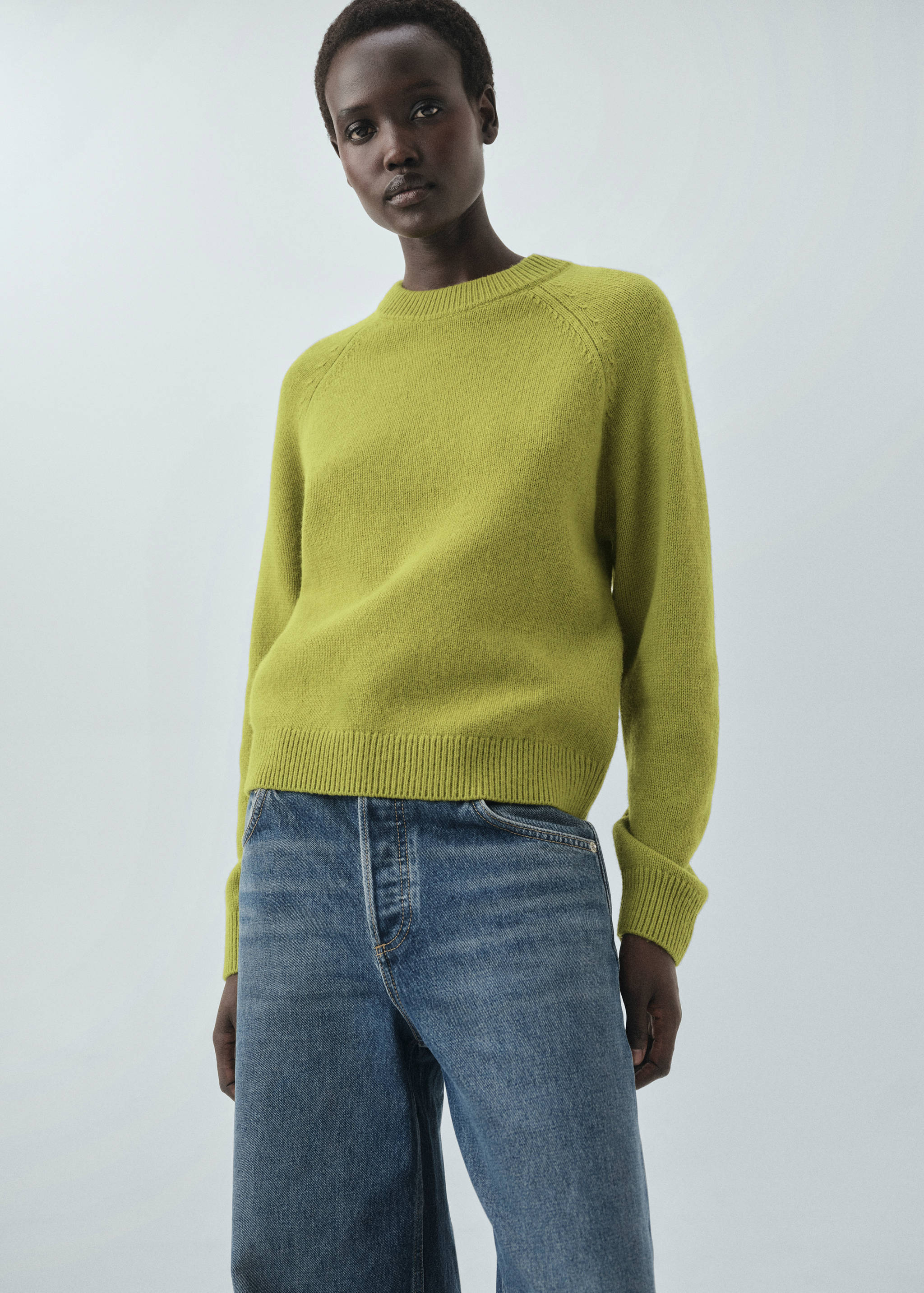 Chunky-knit wool sweater - Medium plane