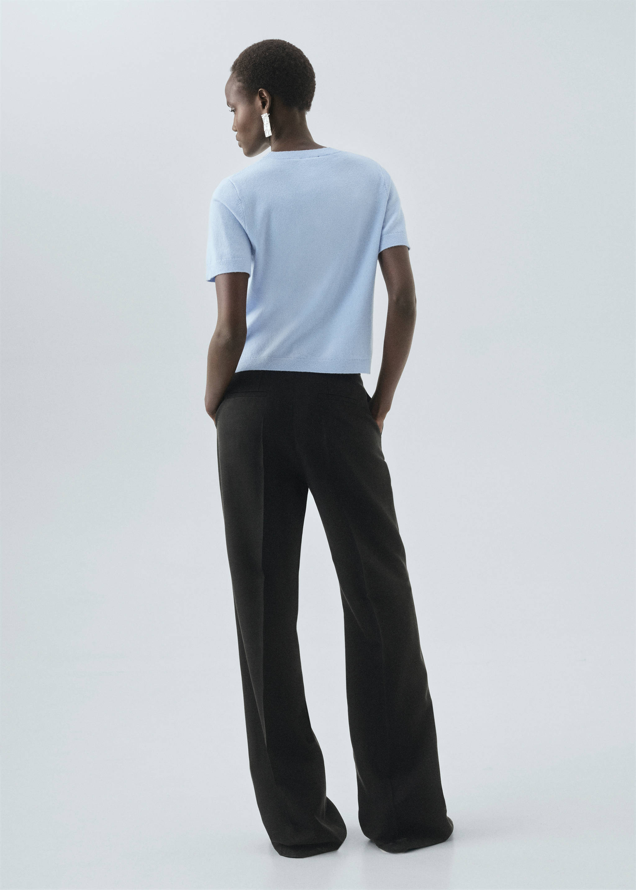 Pulover de lână cu mânecă scurtă - Spatele articolului