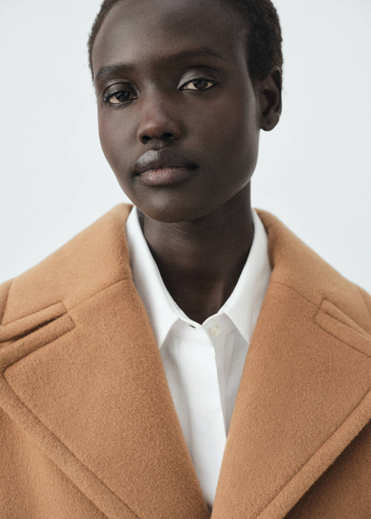 Manteco wool coat with lapels — Medium Brown