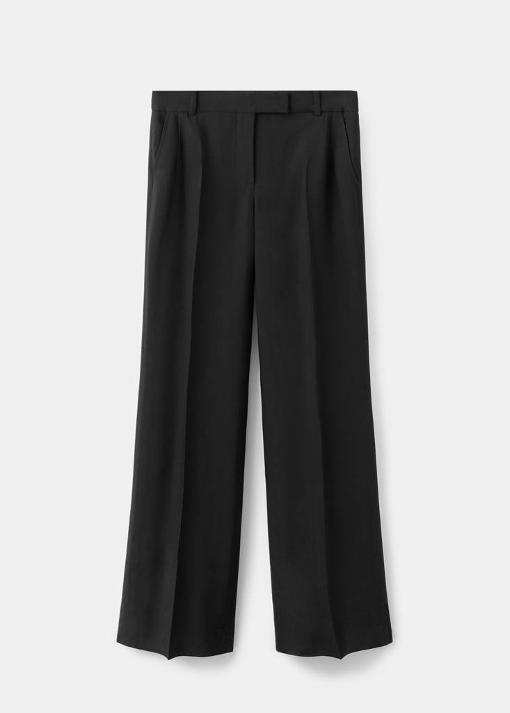 Straight-fit suit trousers — Black