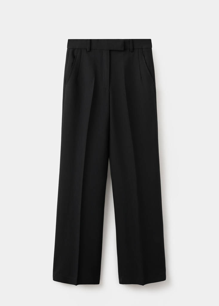 Straight-fit suit trousers — Black