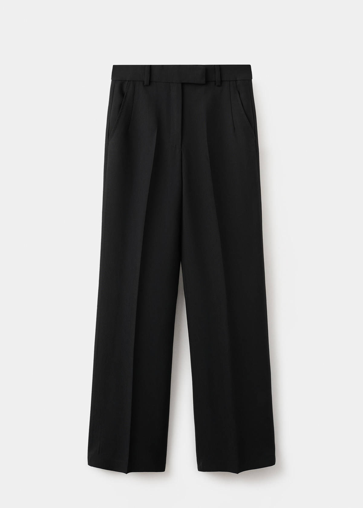 Straight-fit suit trousers — Black