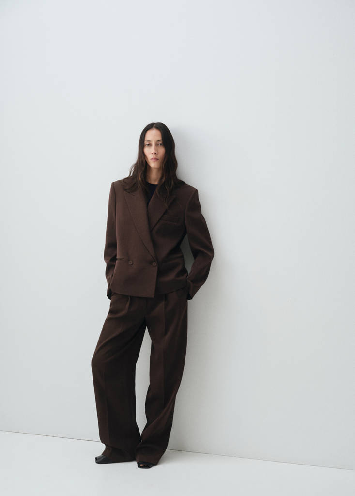 Double-breasted suit blazer