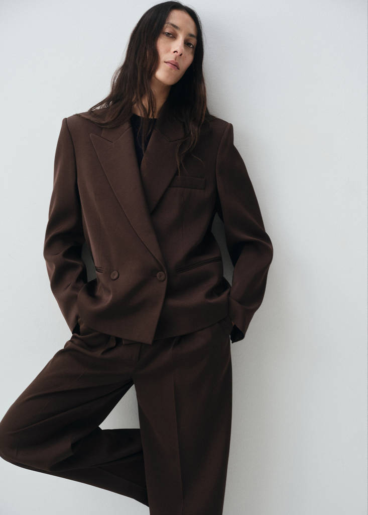 Double-breasted suit blazer